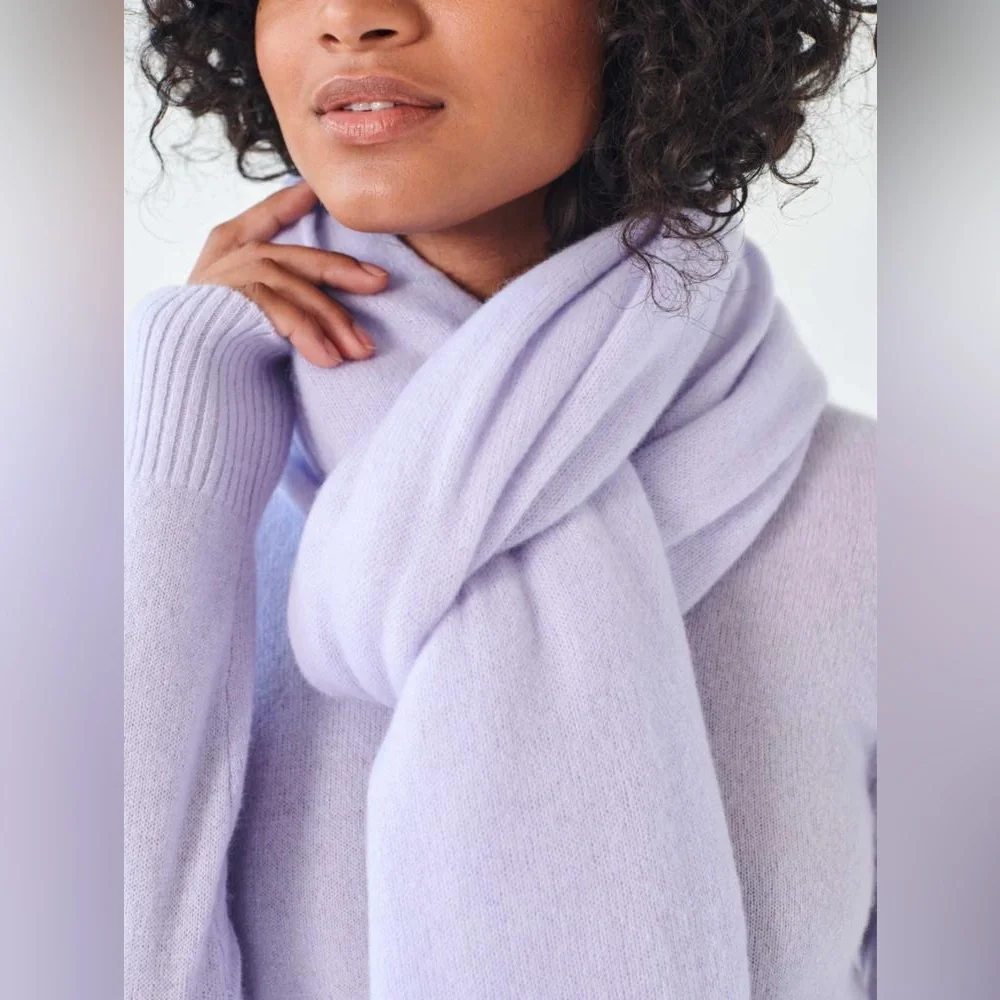 White + Warren Lilac Shadow Cashmere Scarf 19486 - Picture 1 of 7